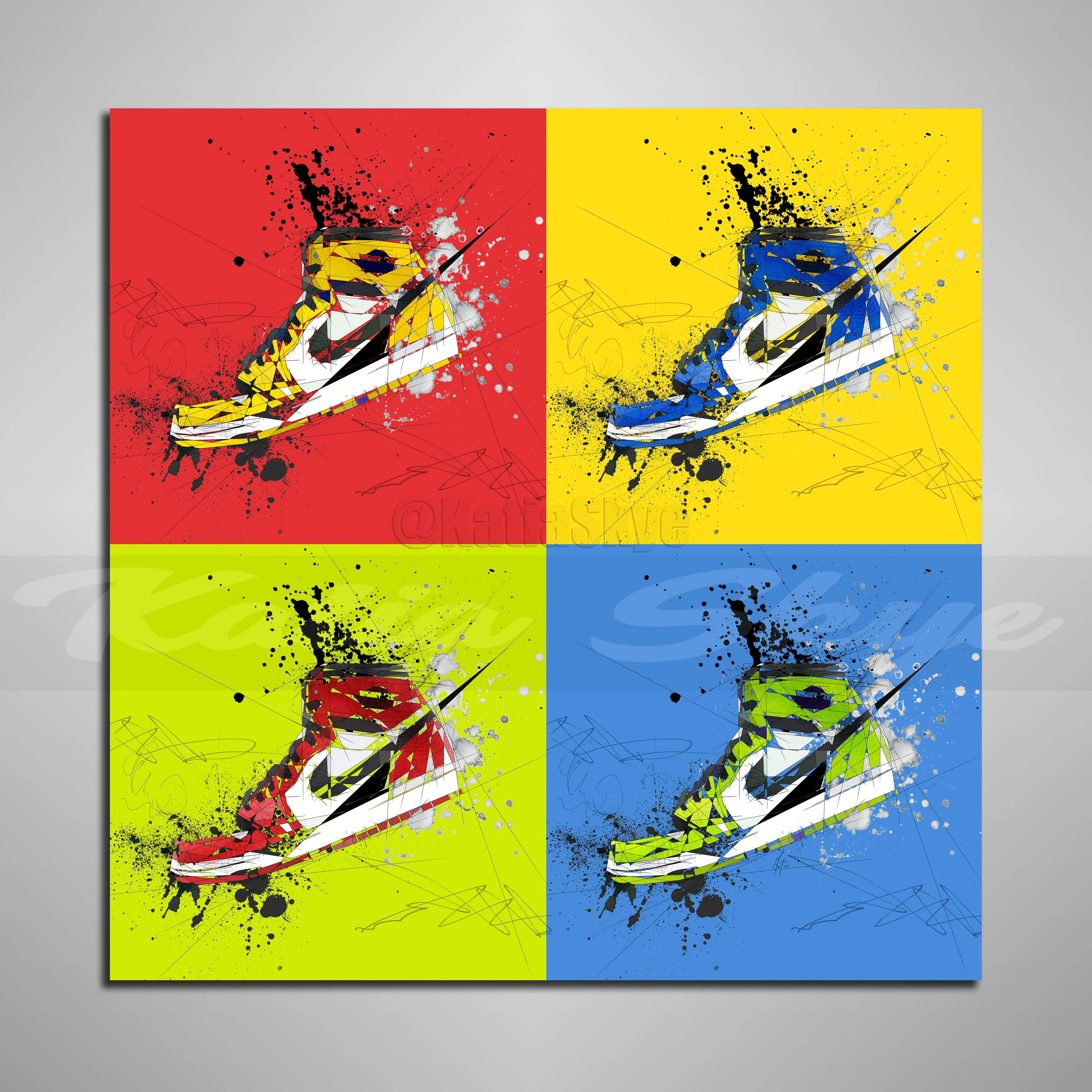 ABSTRACT SNEAKERS MULTICOLOR ART INSPIRED BY AIR JORDANS SNEAKERS //SNK-AJ00