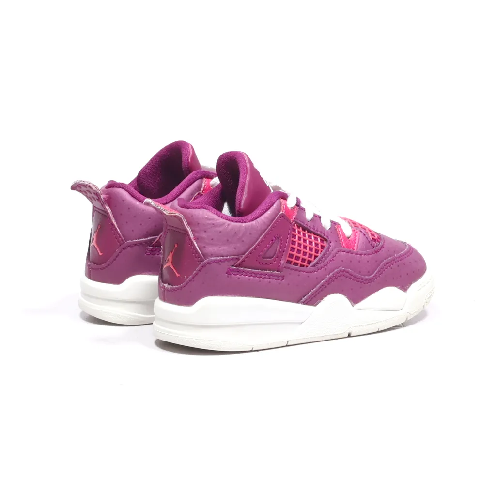 Air Jordan 4 Retro Td Sneakers Fabric Pink Color For Kids