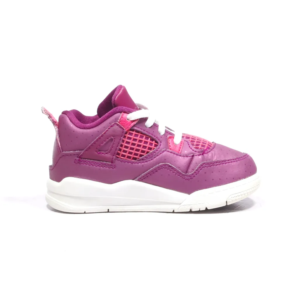 Air Jordan 4 Retro Td Sneakers Fabric Pink Color For Kids