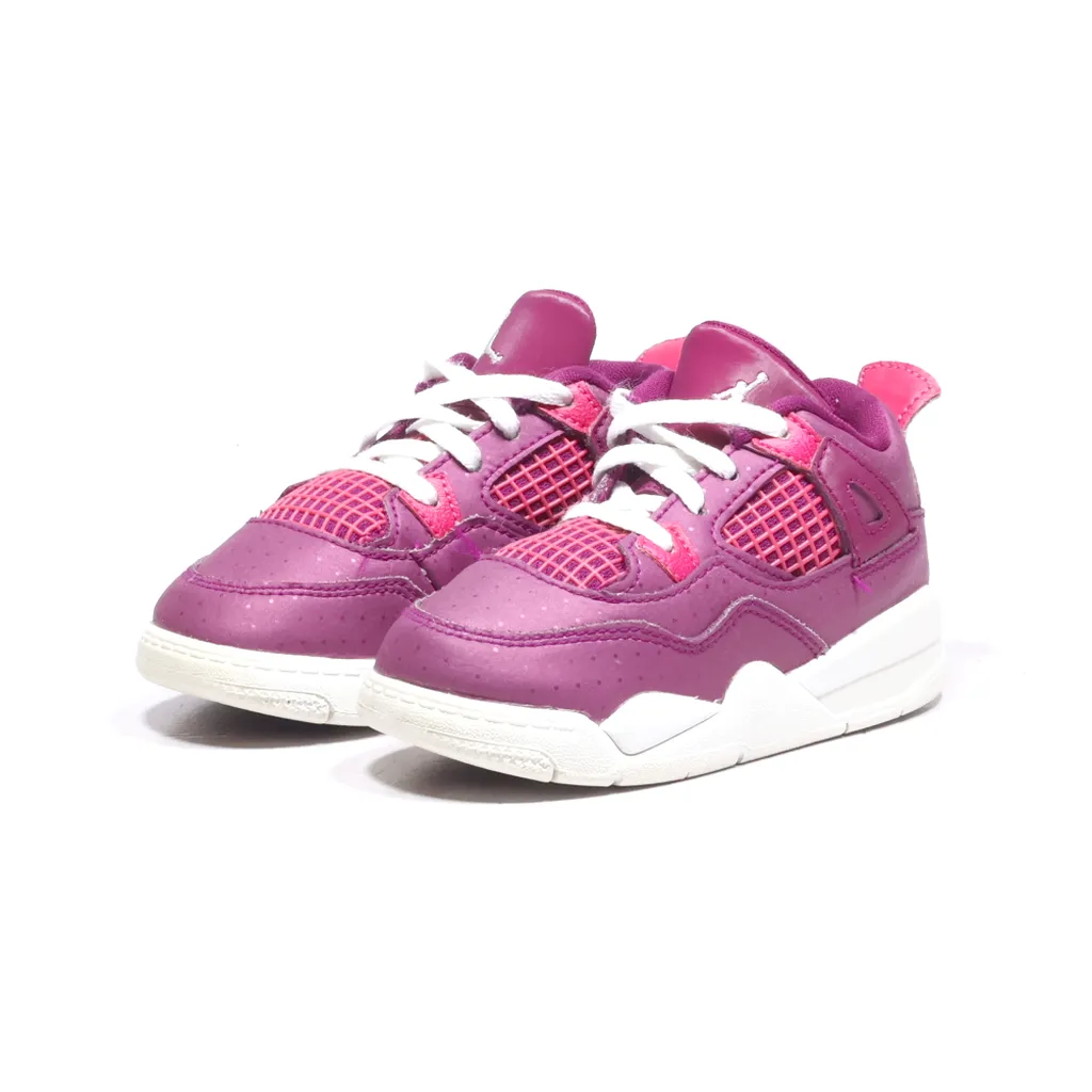 Air Jordan 4 Retro Td Sneakers Fabric Pink Color For Kids