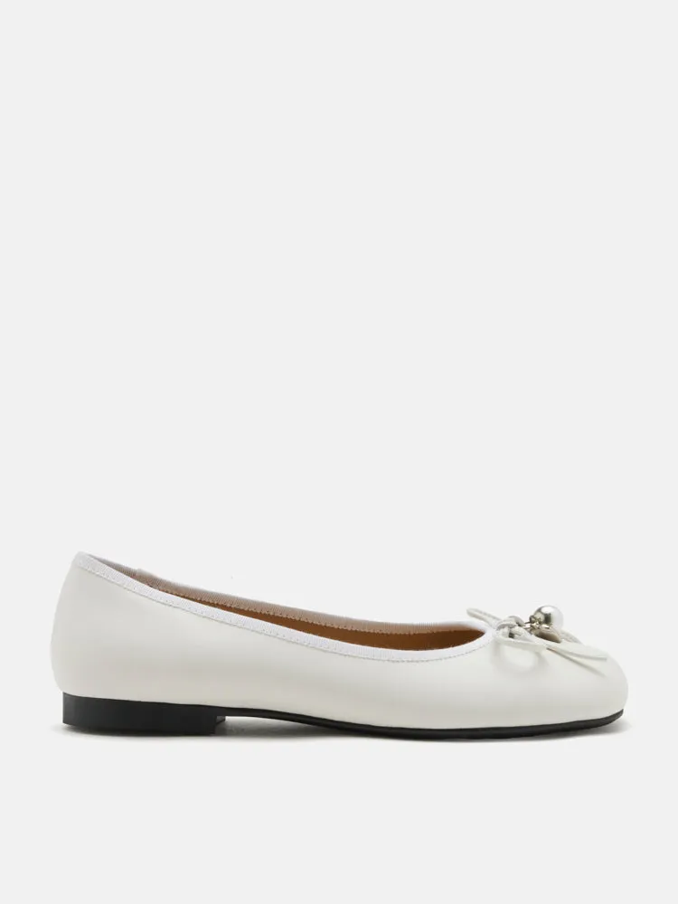 Atomic Heart & Pearl Charm Bow Flats