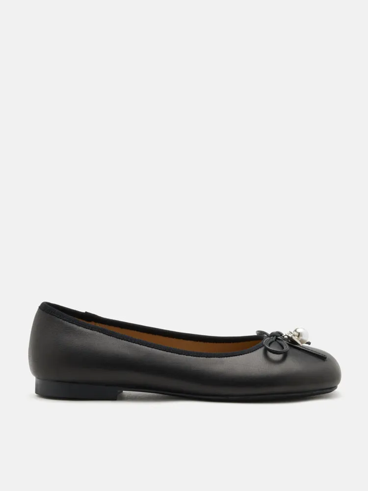 Atomic Heart & Pearl Charm Bow Flats