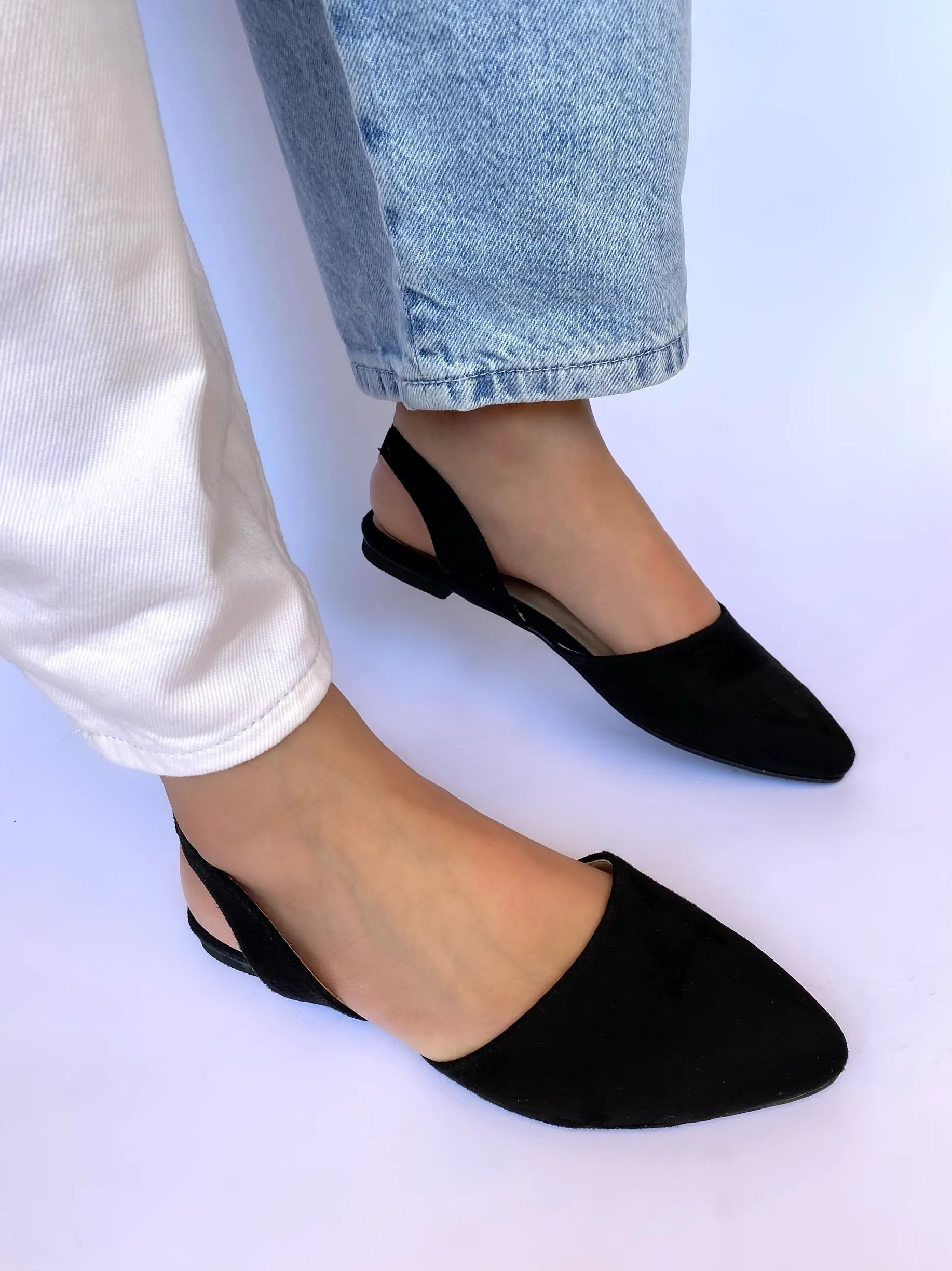 Black Slingback Flats
