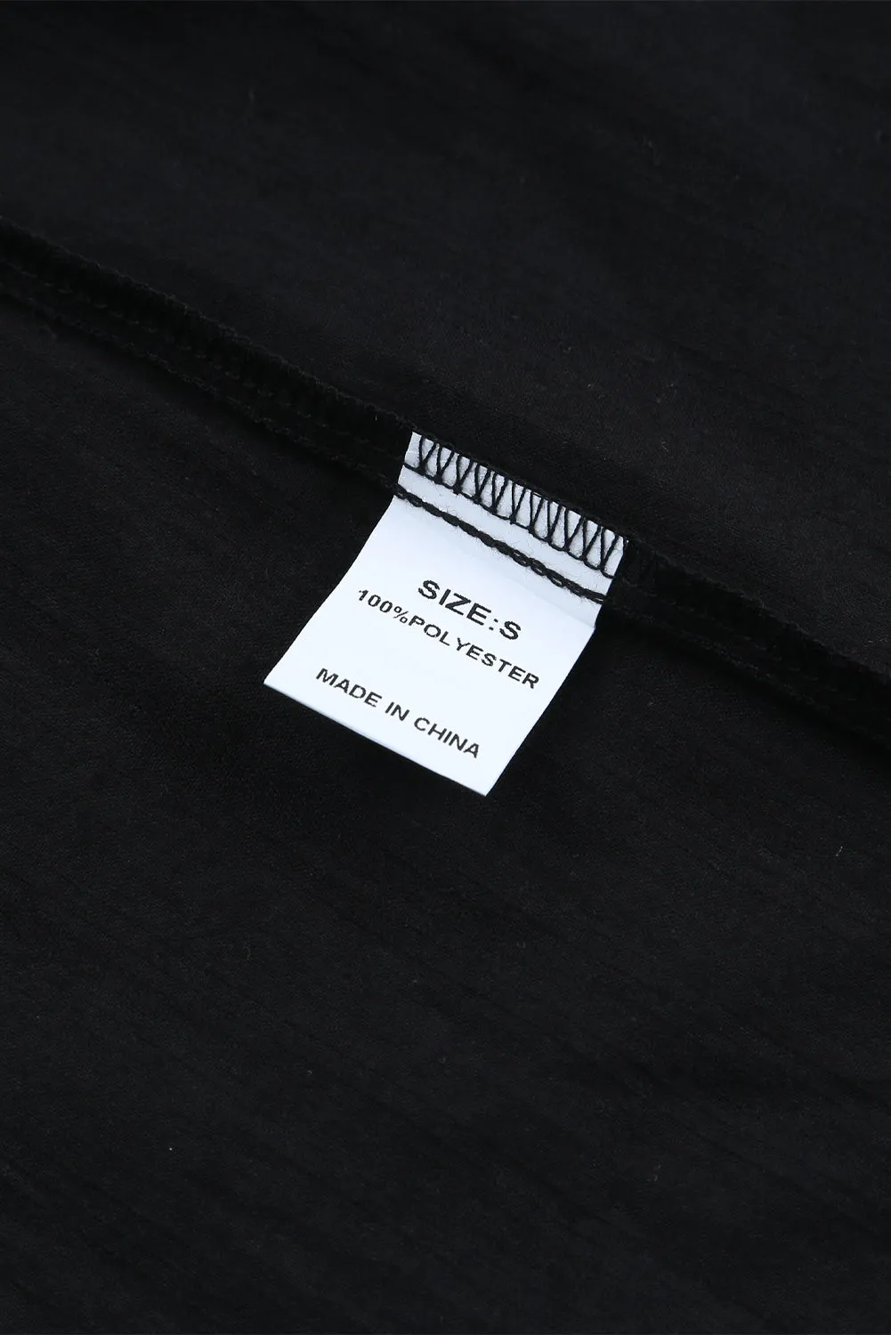 Black Textured Buttoned Pocket Long Sleeve Shirt
