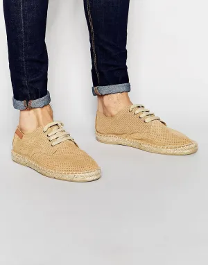 Bronx Lace Up Espadrilles In Beige
