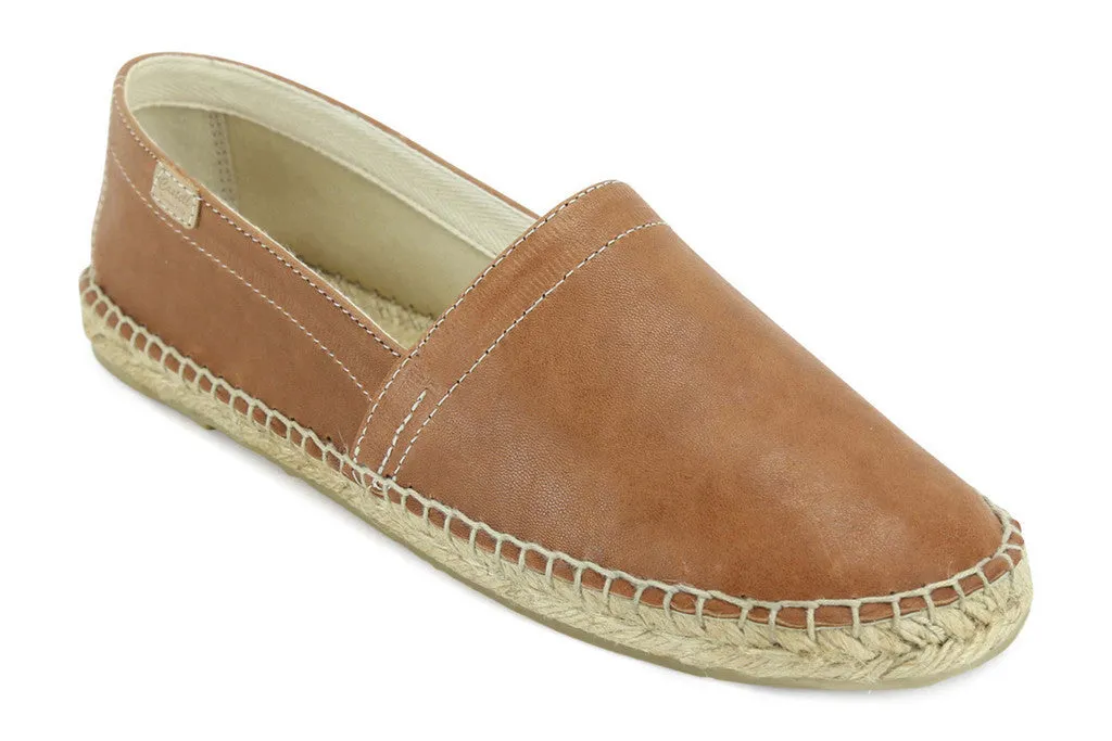 Castell Men's Brown Leather Espadrilles