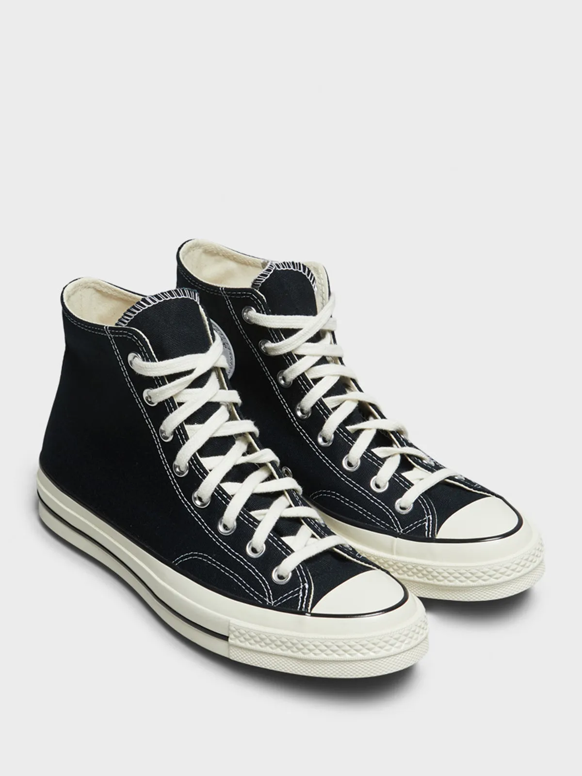 Chuck 70 High Top Canvas Sneakers in Black, Egret and Black