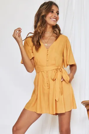 Coastal Treasure Playsuit Mustard