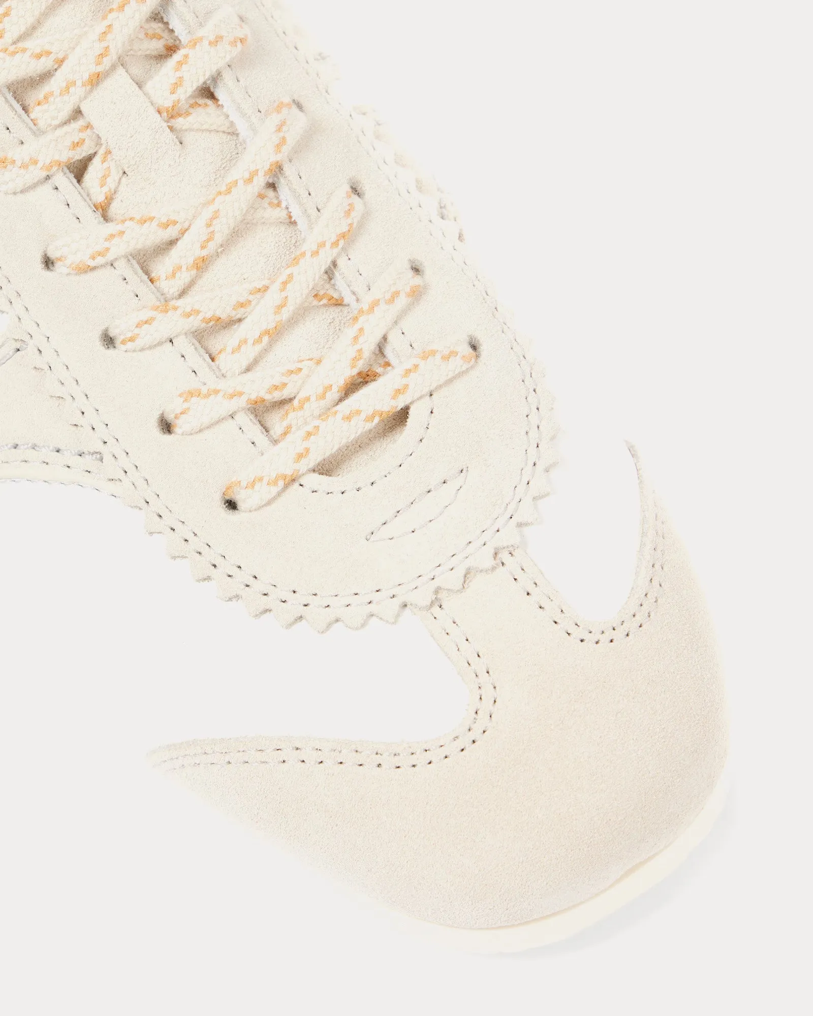 Dustin Suede-Trimmed White Low Top Sneakers