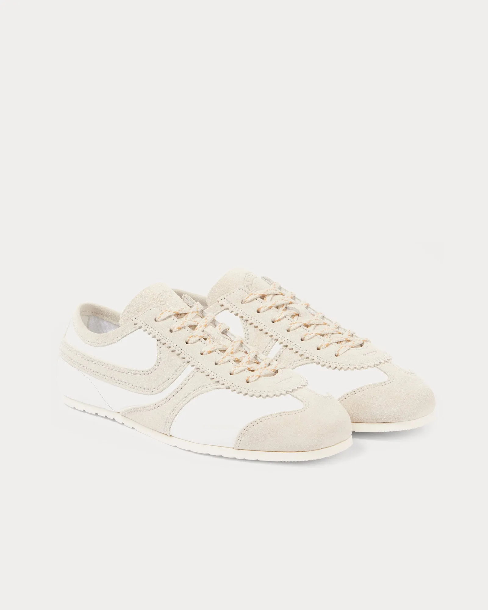 Dustin Suede-Trimmed White Low Top Sneakers