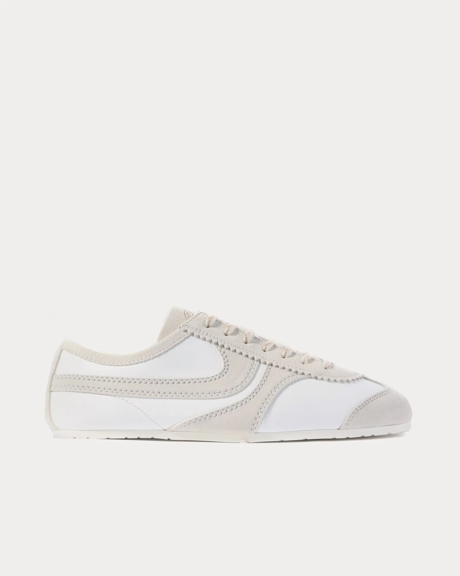 Dustin Suede-Trimmed White Low Top Sneakers