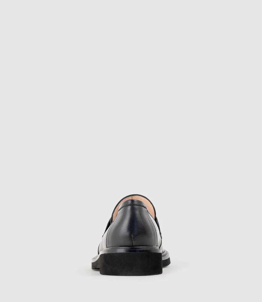 GALIA Loafer with Keeper in Black Calf
