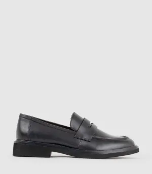GALIA Loafer with Keeper in Black Calf