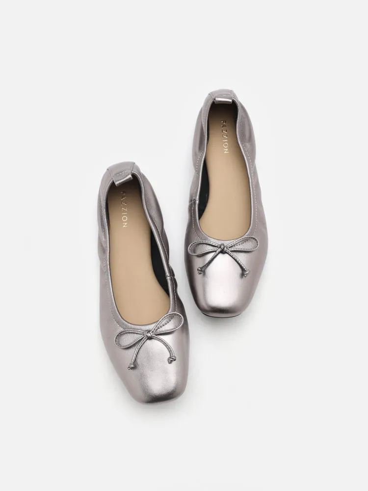 Gia Bow Square Toe Flats