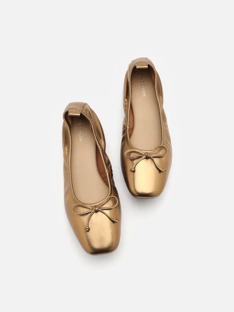 Gia Bow Square Toe Flats
