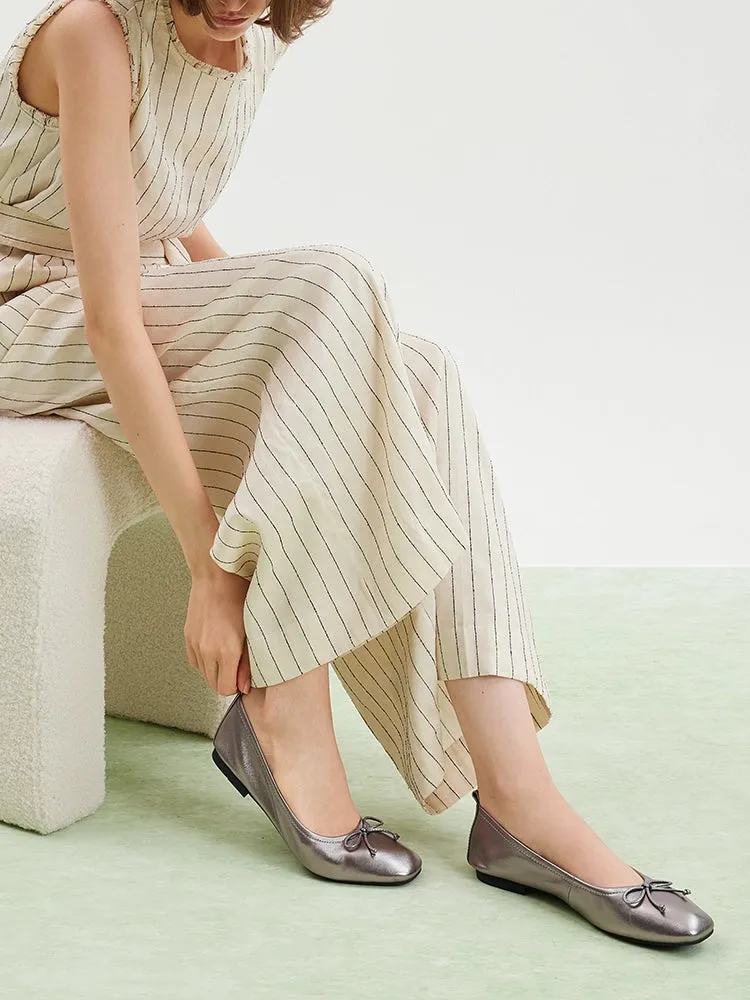 Gia Bow Square Toe Flats