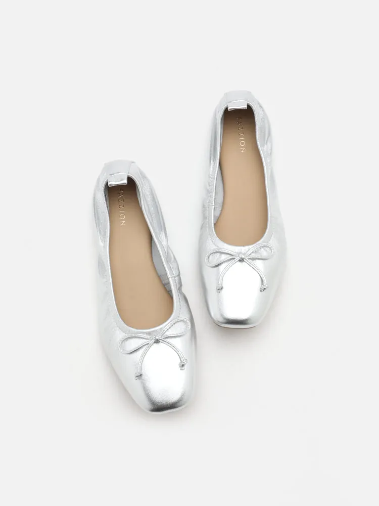 Gia Bow Square Toe Flats