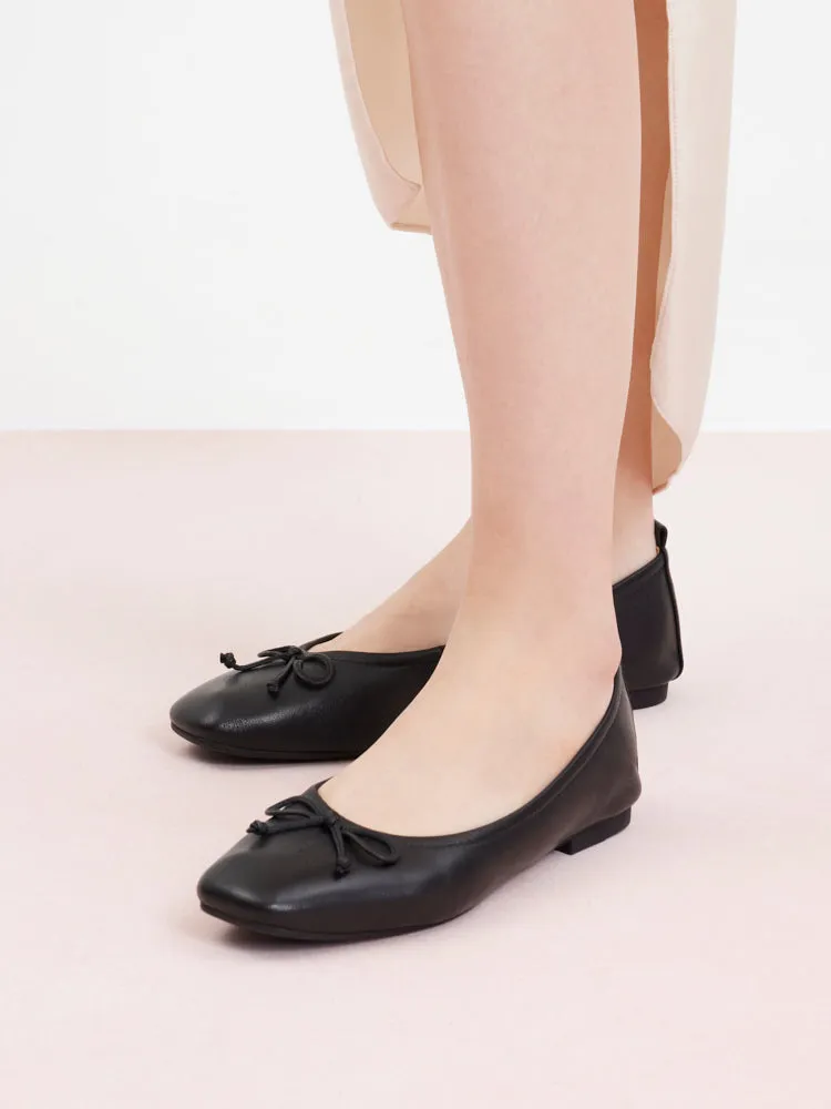 Gia Bow Square Toe Flats