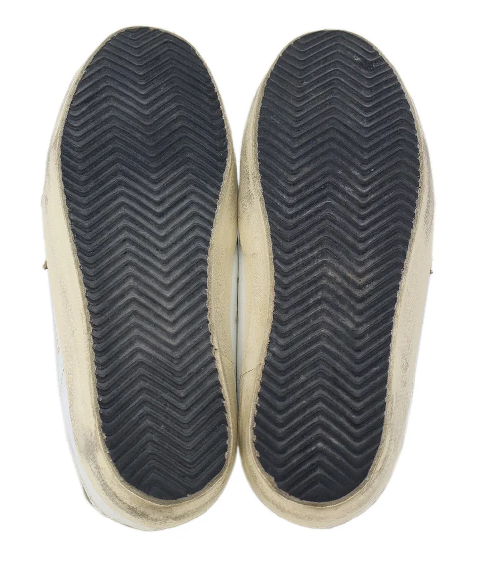 Golden Goose White Leather & Leopard Print Sneakers sz 7