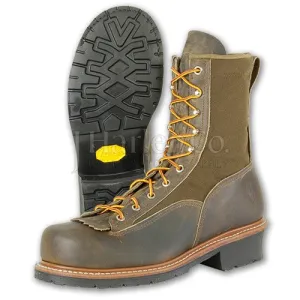 Hall's 8" Steel Toe, Lace-To-Toe Lineman's Boot