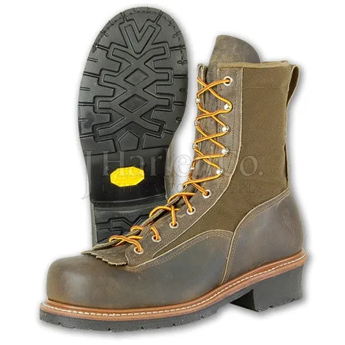 Hall's 8" Steel Toe, Lace-To-Toe Lineman's Boot