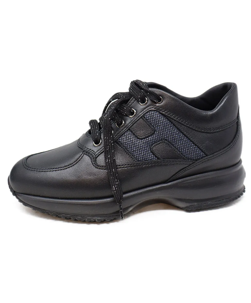 Hogan Black Leather Sneakers sz 5.5
