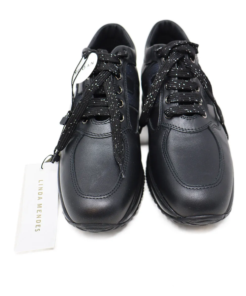 Hogan Black Leather Sneakers sz 5.5
