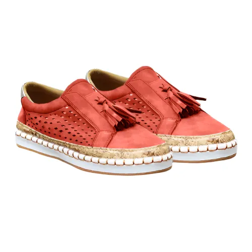 Ladies Sneakers - Slip-On Shoes With Tassel Detail