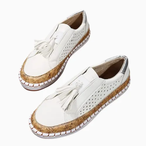 Ladies Sneakers - Slip-On Shoes With Tassel Detail
