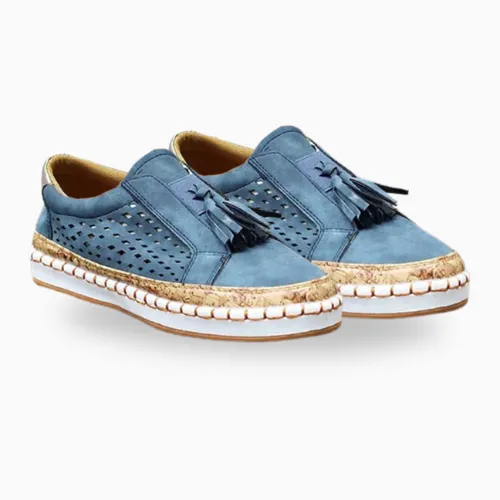 Ladies Sneakers - Slip-On Shoes With Tassel Detail