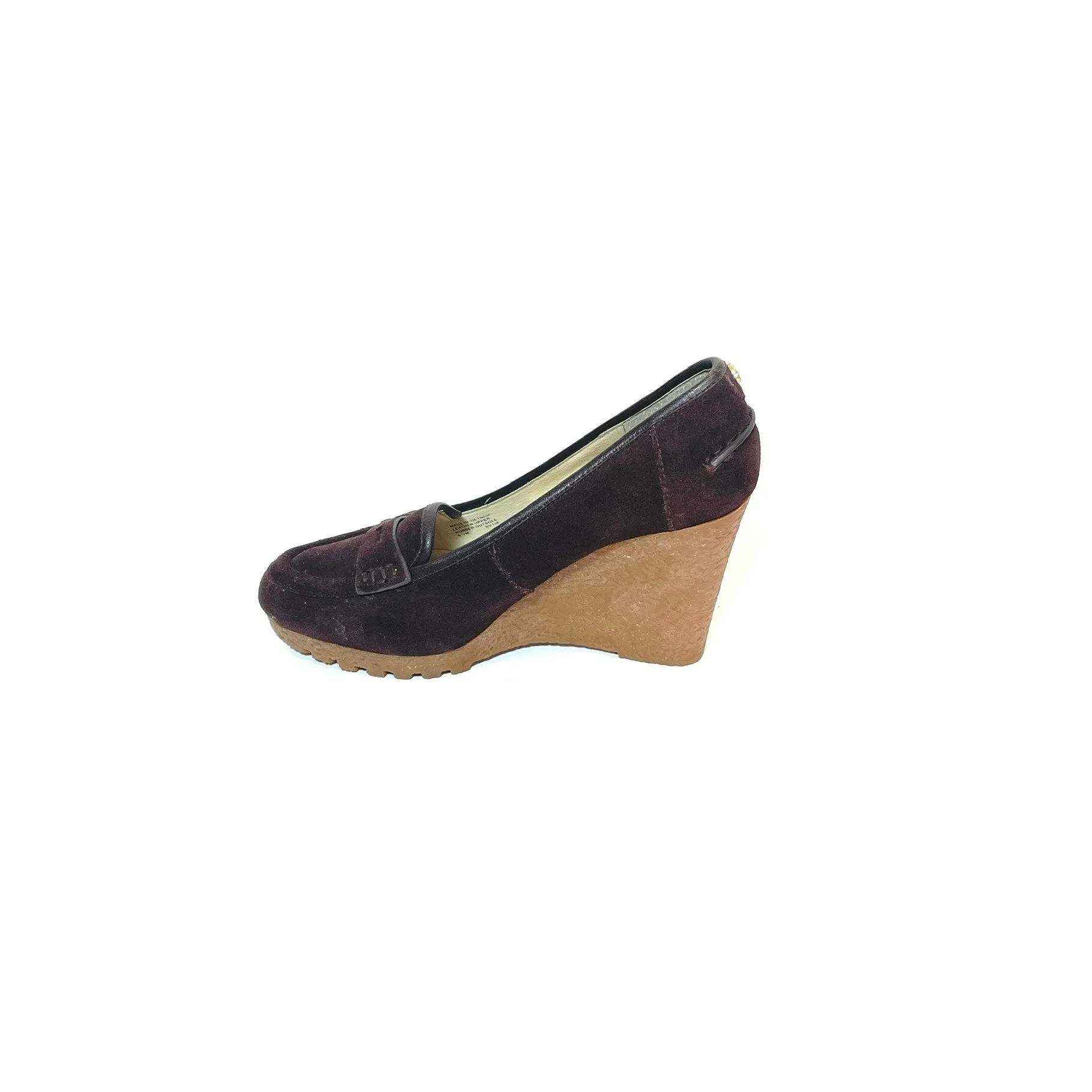 Michael Kors Brown Suede Wedge Loafers | Gently Used |