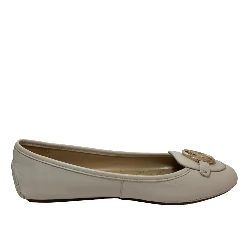 Michael Kors White Leather Loafers | Pre Loved |