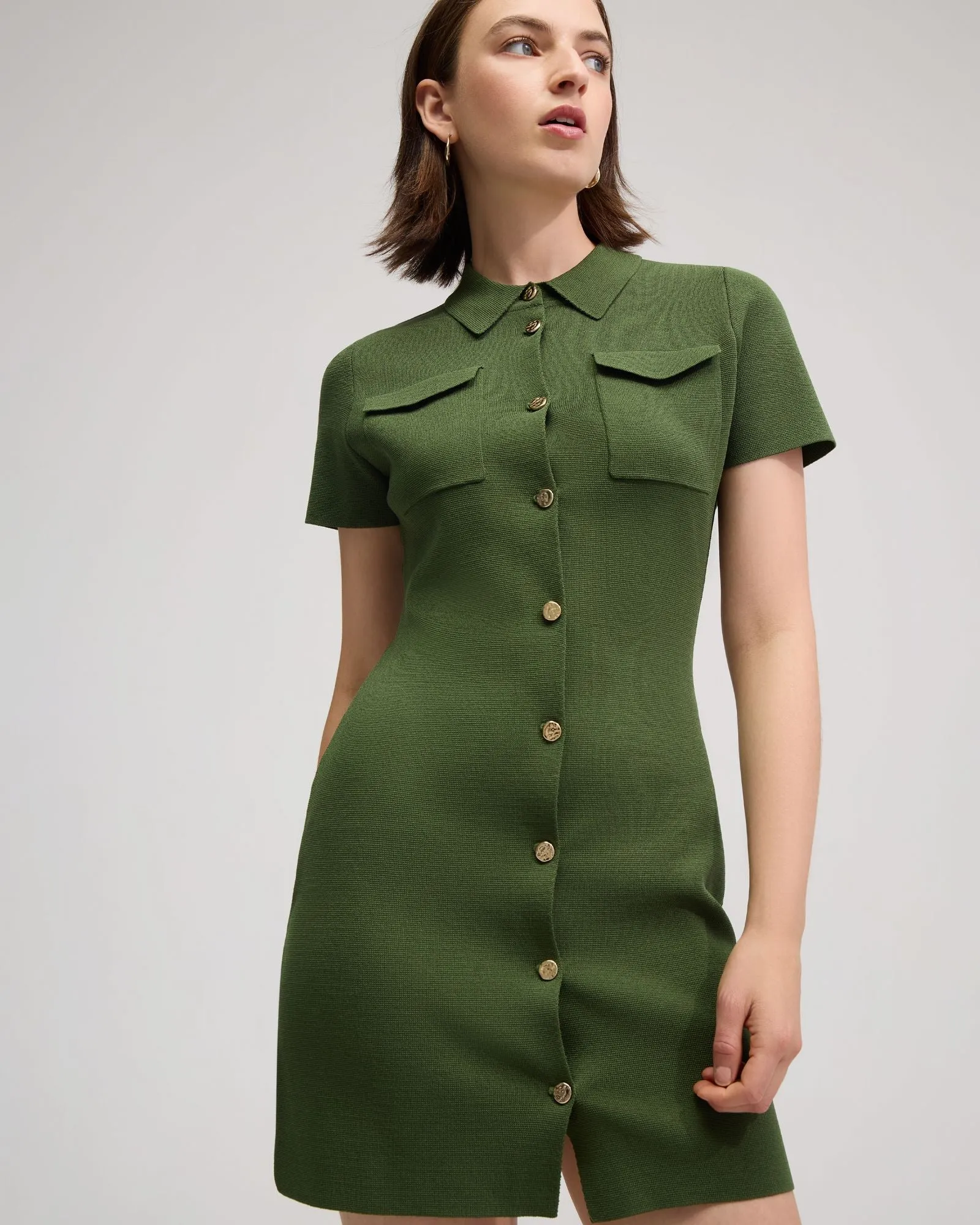 Olive Knitted Mini Dress