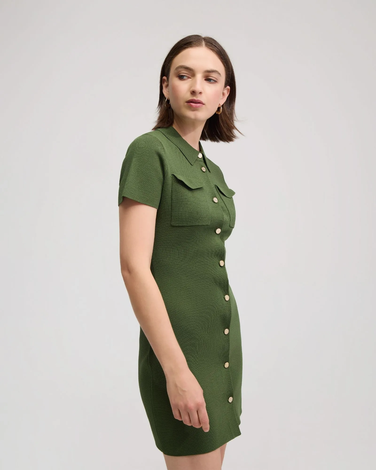Olive Knitted Mini Dress