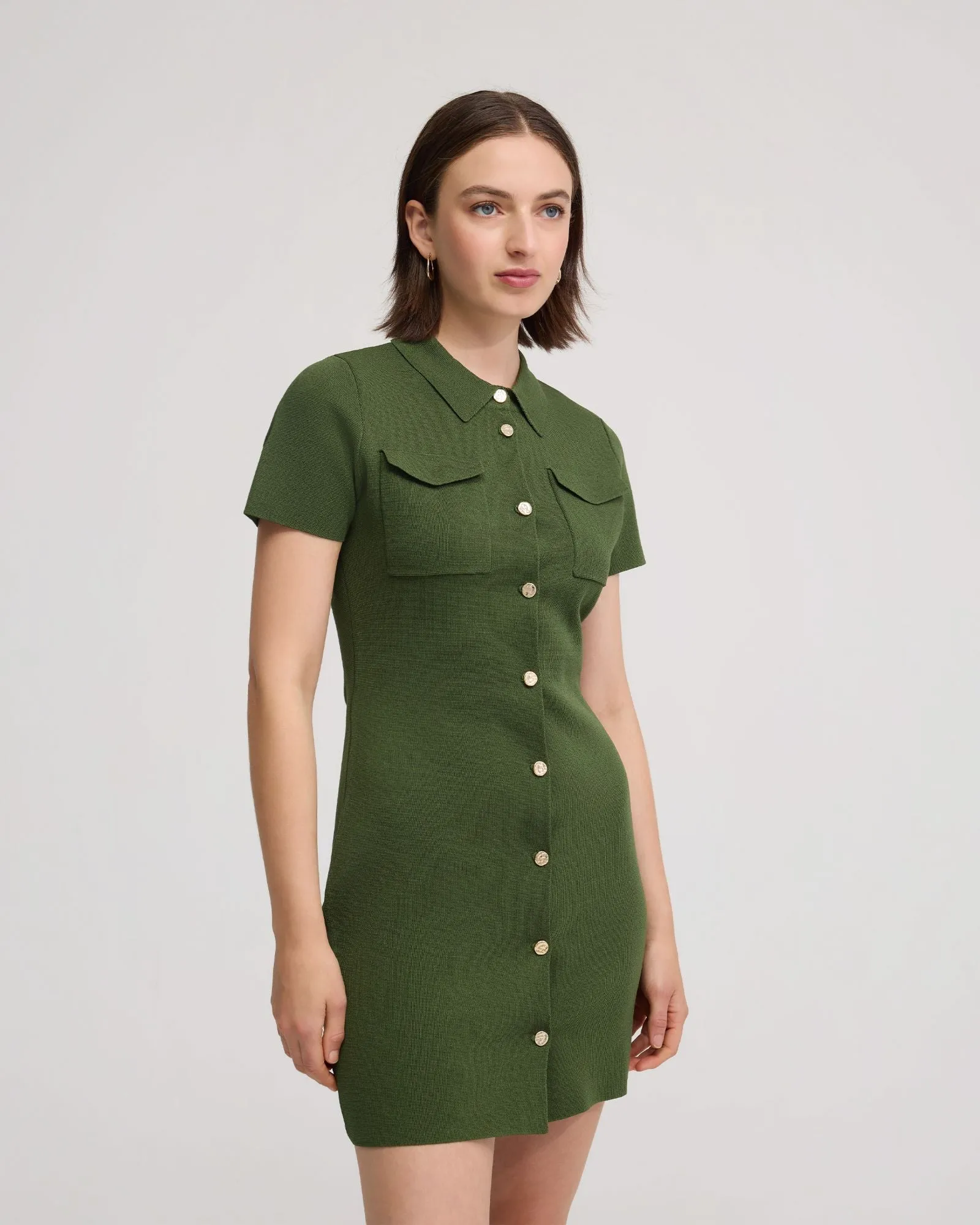 Olive Knitted Mini Dress