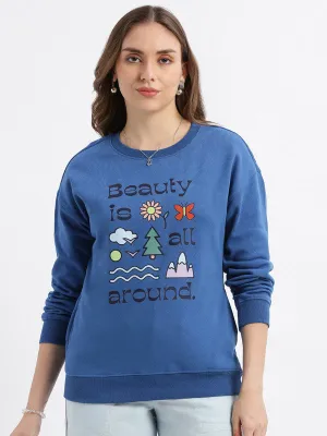 Oversized Cobalt Blue Casual Sweatshirt