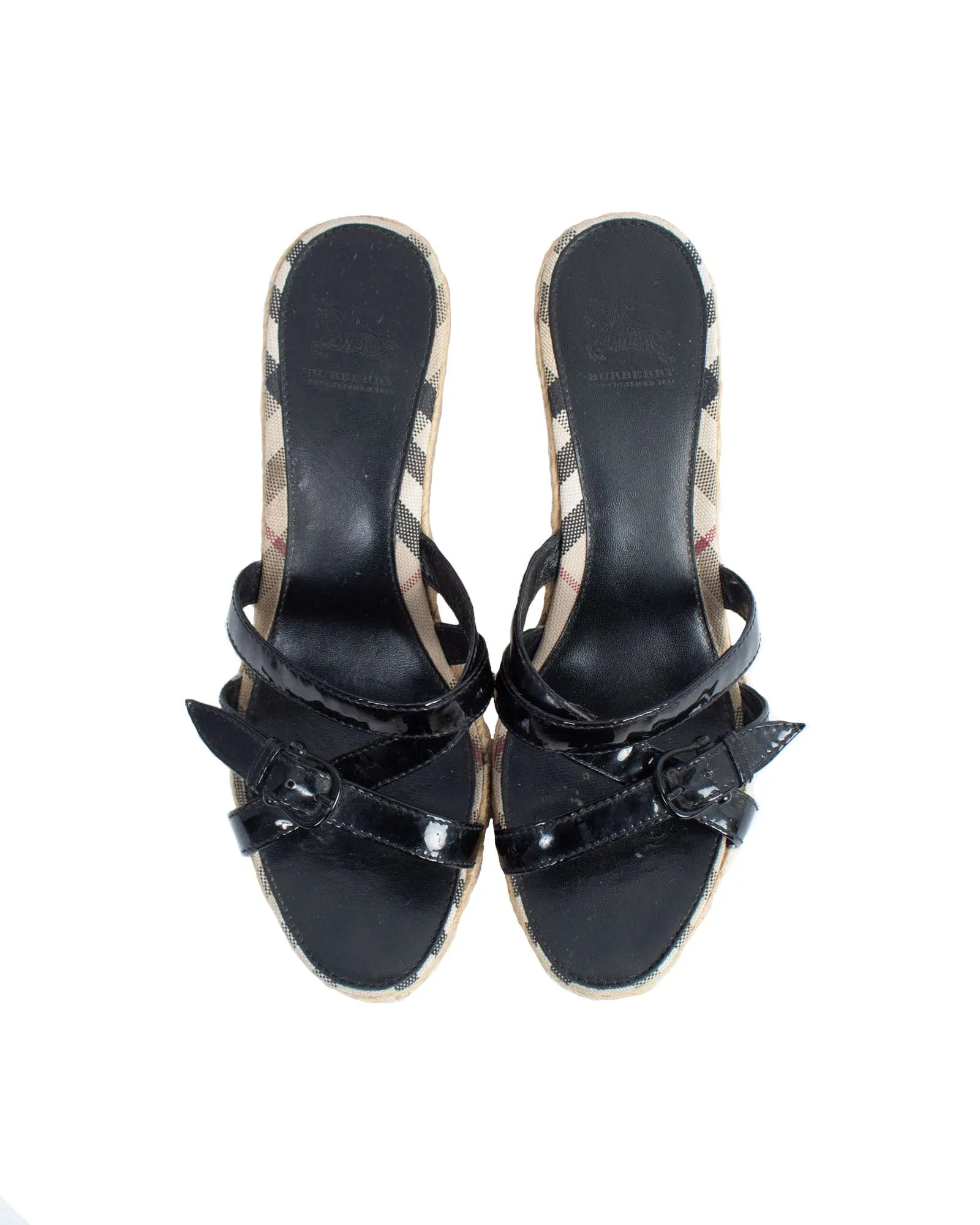 Patent Strap Espadrille Wedges