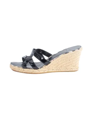 Patent Strap Espadrille Wedges