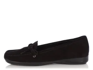 Prada Black Suede Moccasin Loafers