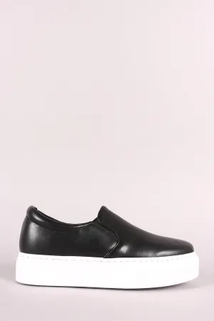 Qupid Vegan Leather Slip-On Flatform Sneaker