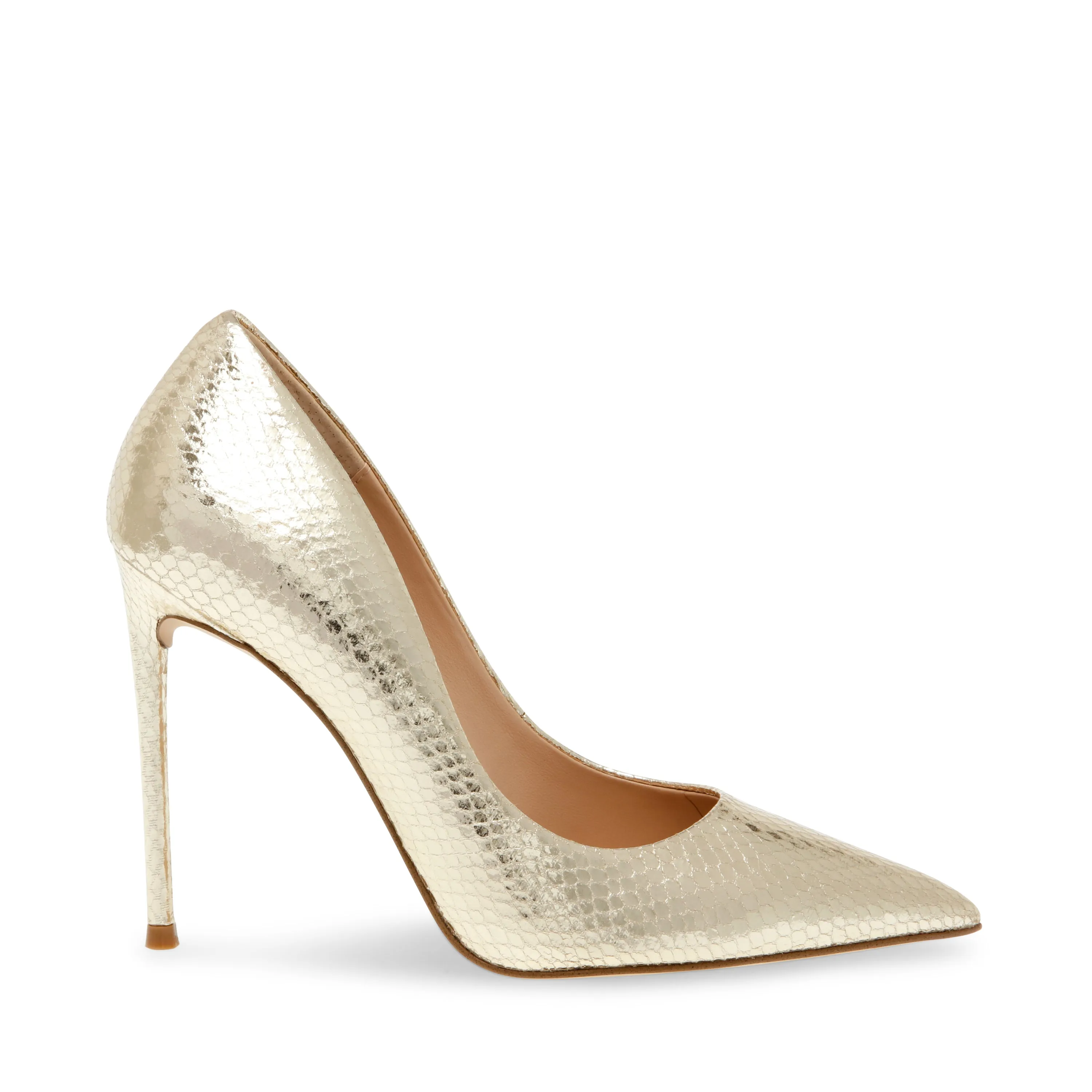 Steve Madden Vala Gold Snake Fashion High Heel Pointed Toe Stiletto Pumps