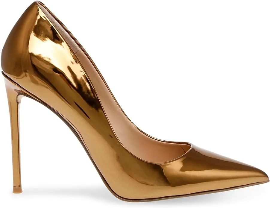 Steve Madden Vala Metallic Bronze Fashion High Heeled Pointed Toe Stiletto Pumps