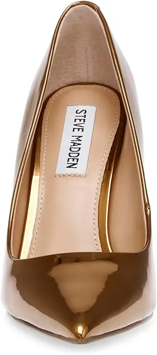 Steve Madden Vala Metallic Bronze Fashion High Heeled Pointed Toe Stiletto Pumps