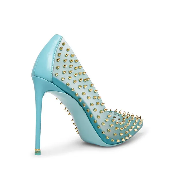 Steve Madden Vala-S Blue Embellished Printed High Stiletto Pointed Toe Pumps