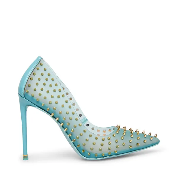 Steve Madden Vala-S Blue Embellished Printed High Stiletto Pointed Toe Pumps