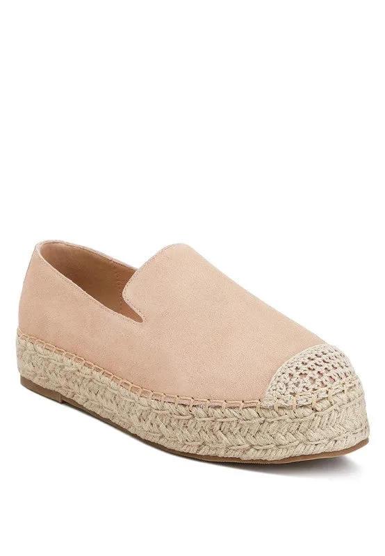 Suede Flatform Heel Espadrilles