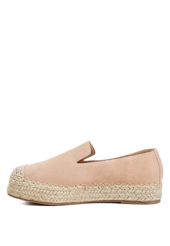 Suede Flatform Heel Espadrilles