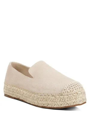 Suede Flatform Heel Espadrilles
