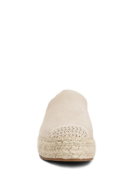 Suede Flatform Heel Espadrilles