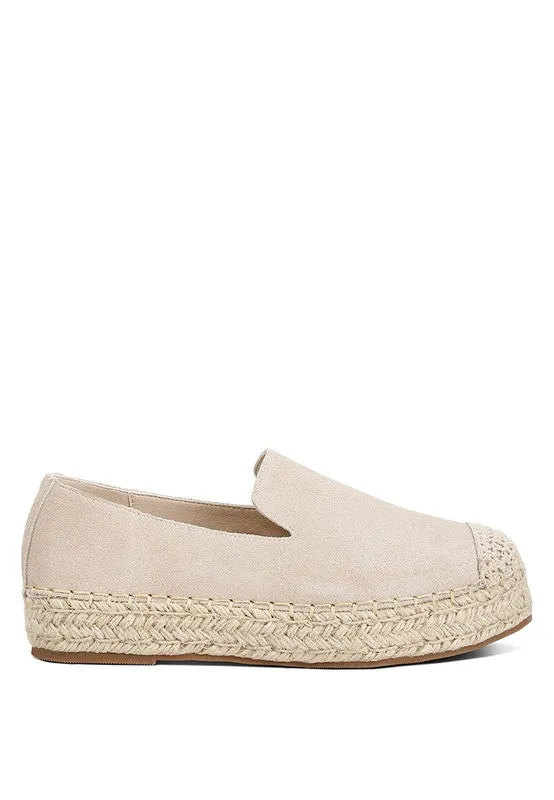 Suede Flatform Heel Espadrilles